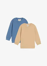 Sweatshirt i mjuk bomullsmix (2-pack), bonprix