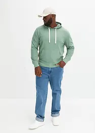 Sweatshirt med huva i ren bomull, bonprix