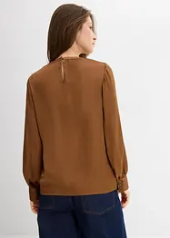 Blus i följsam satin, bonprix