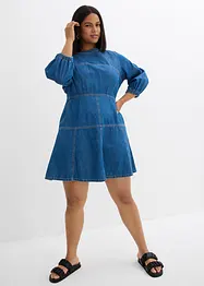 Jeansklänning, ballongärmar, bonprix