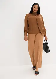Blus i följsam satin, bonprix