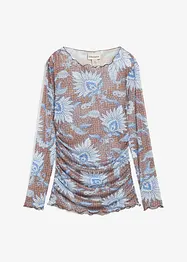Långärmad topp i fintrådig mesh, bonprix