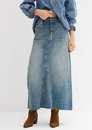 Jeanskjol i maxilängd med Mid Waist, bonprix