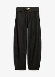 Barrel Jeans Mid Waist med skärp, bonprix