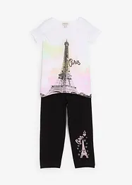 T-shirt + 3/4-leggings för barn (2-delat set), ekologisk bomull, bonprix