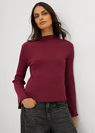 Ribbad topp i ren bomull, bonprix