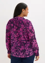 Chiffongblus med smockade detaljer, bonprix