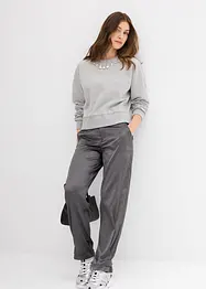Oversizesweatshirt med strass, bonprix