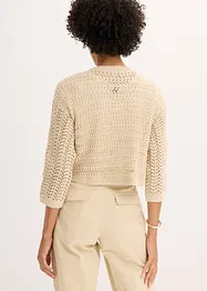 Bolero med virkad look och halvlånga ärmar, bonprix