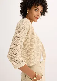 Bolero med virkad look och halvlånga ärmar, bonprix