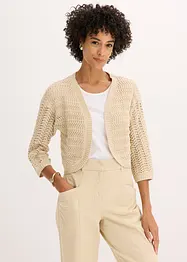 Bolero med virkad look och halvlånga ärmar, bonprix
