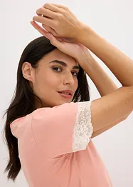 Kort nattlinne med ljuvlig spets, bonprix