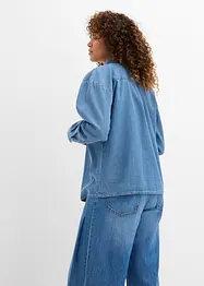 Jeansskjorta i oversizemodell, ekologisk bomull, bonprix
