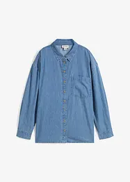 Jeansskjorta i oversizemodell, ekologisk bomull, bonprix