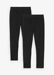 Leggings i elastiskt material med ekologisk bomull för barn (2-pack), bonprix