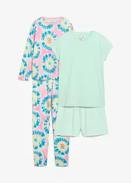2 pyjamasar lång + kort med mjuk ekologisk bomull (set i 4 delar), bonprix