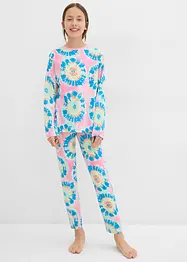 2 pyjamasar lång + kort med mjuk ekologisk bomull (set i 4 delar), bonprix
