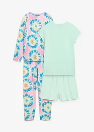 2 pyjamasar lång + kort med mjuk ekologisk bomull (set i 4 delar), bonprix