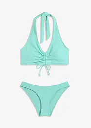 Bikini med halterneck och rynkning (2 delar), bonprix