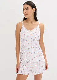 Pyjamas med shorts, ribbat material, bonprix
