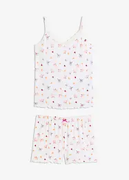 Pyjamas med shorts, ribbat material, bonprix