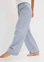 Pyjamas med ribbstickat linne och vävd byxa, bonprix