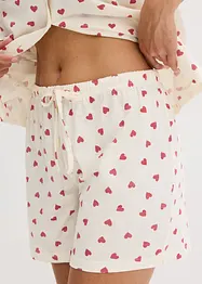 Pyjamas med shorts, slubbeffekter, oversized, bonprix