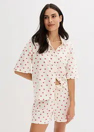 Pyjamas med shorts, slubbeffekter, oversized, bonprix