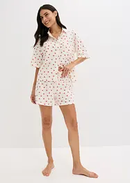 Pyjamas med shorts, slubbeffekter, oversized, bonprix