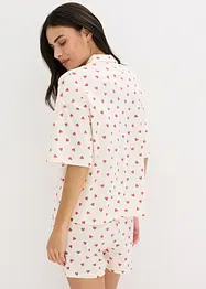 Pyjamas med shorts, slubbeffekter, oversized, bonprix