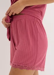 Pyjamas med shorts av mjuk pointelle-jersey, bonprix