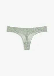 Stringtrosa med V-formad kant och blommönstrad spets, bonprix