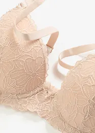 BH med formpressade kupor och blommönstrat broderi, bonprix