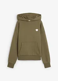 Oversize-sweatshirt med huva i mjuk bomullsblandning, bonprix