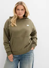 Oversize-sweatshirt med huva i mjuk bomullsblandning, bonprix