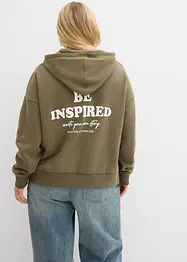 Oversize-sweatshirt med huva i mjuk bomullsblandning, bonprix