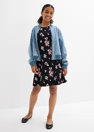 Jerseyklänning av elastisk bomullsmix, bonprix
