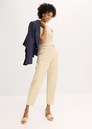 Satinbyxa med Tapered Fit, bonprix