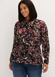 Knytblus av chiffong, bonprix