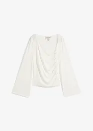 Långärmad topp i ribbat material, bonprix