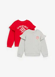 Sweatshirt i mjuk ekologisk bomull (2-pack), bonprix