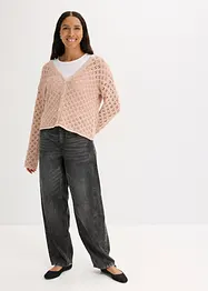 Hålmönstrad cardigan, bonprix