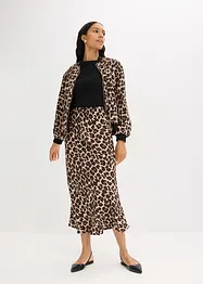 Midikjol av satin med mjukt fall, bonprix