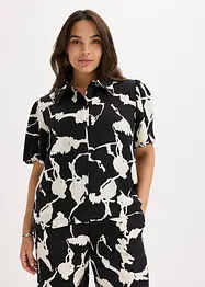 Blus av böljande satin, bonprix