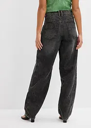 Jeans i Barrel-modell, Mid Waist, Super Soft, bonprix