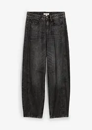 Jeans i Barrel-modell, Mid Waist, Super Soft, bonprix