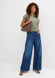 Wide Leg Jeans med medelhög midja, bonprix