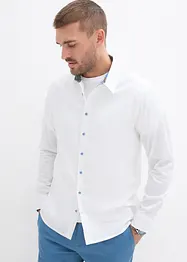 Skjorta i business-stil med kontrasterande detaljer, av ren bomull, Regular Fit, bonprix
