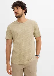 Småmönstrad T-shirt av ekologisk bomull, bonprix