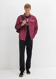 Långärmad bomullsskjorta med tvättad look, bonprix